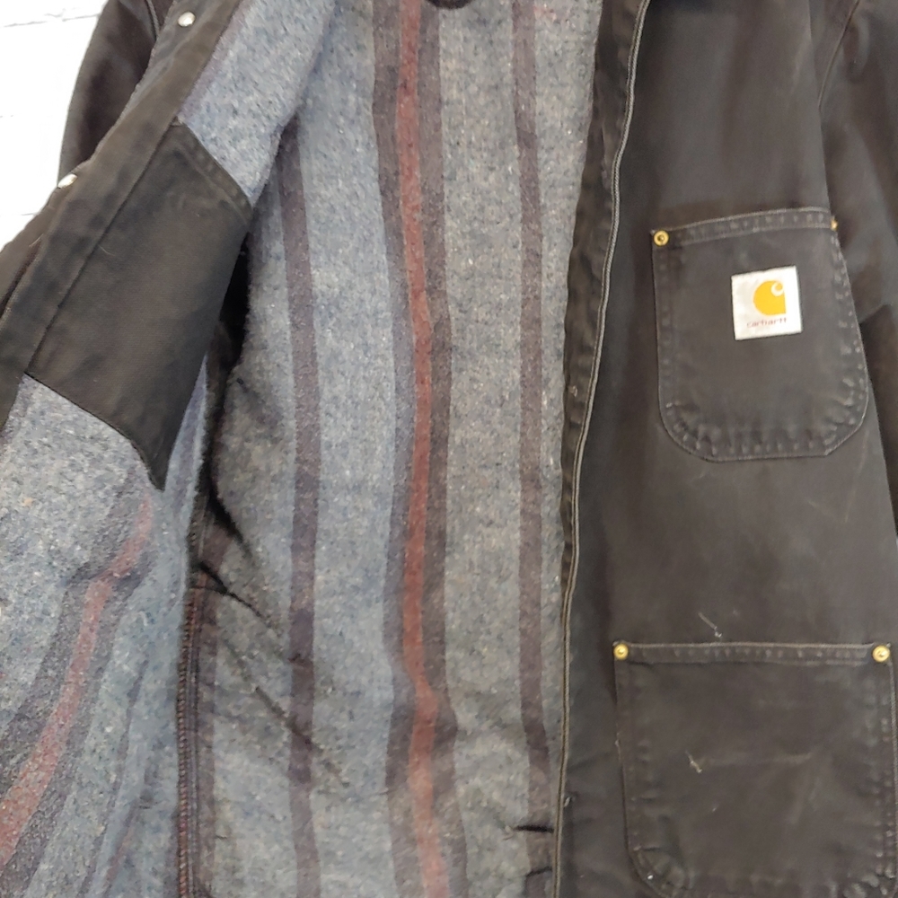 Carhartt Men's Wool Lined Chore Jacket Black 42 - Picture 4 of 6